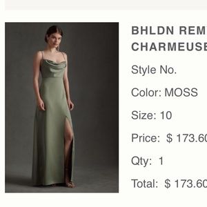 Anthropology BHLDN REMY SATIN
CHARMEUSE DRESS